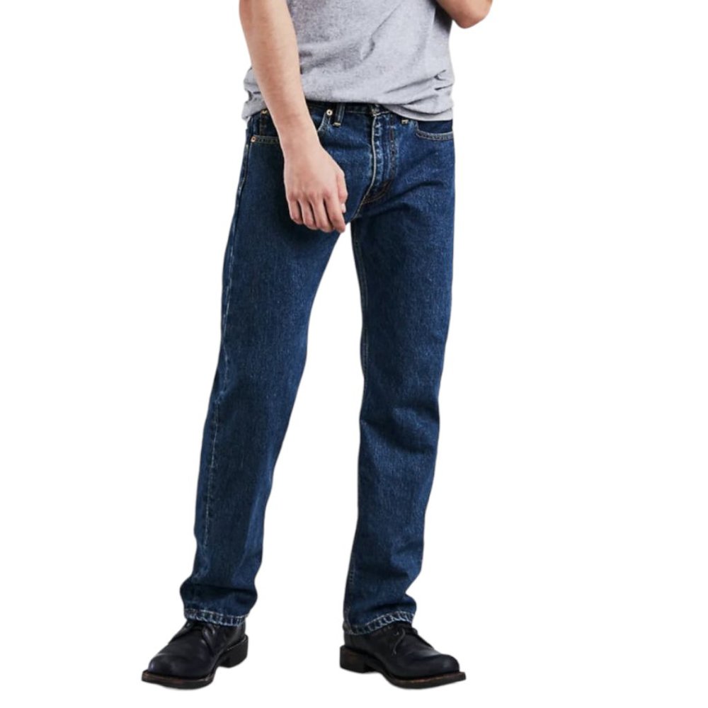 MEN'S LEVI'S 505 REGULAR FIT DARK WASH JEANS (36 X 29)